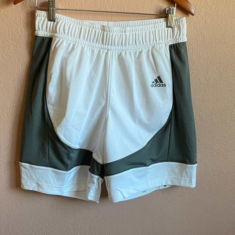 Adidas Women's White and Dark Gray Athletic Shorts